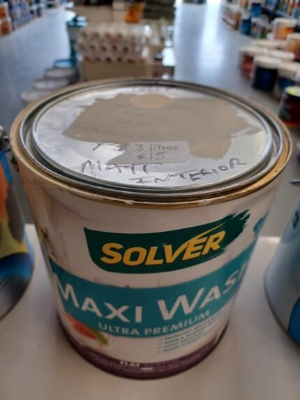 Solver Maxi Wash - Cream Flat Acrylic - 3 litres for $15