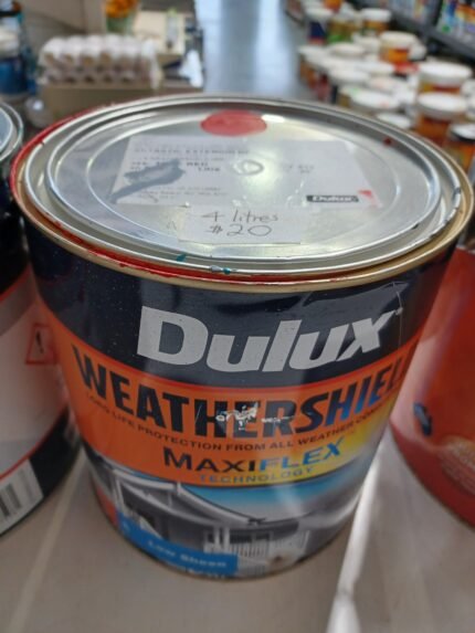 Dulux Weathershield - Fantastic Red Low Sheen - 4 litres for $20