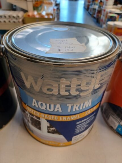 Wattyl Aqua Trim - Light Grey - Water based Satin - 2 litres for $10