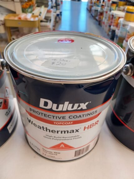 Dulux Weathermax HBR - Topcoat - Signal Red - 4 litres for $20