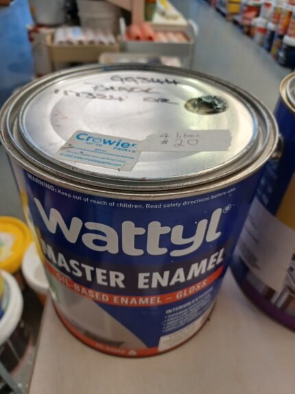 Wattyl Master Enamel - Black - Oil based - Enamel - Gloss - 4 litres for $20