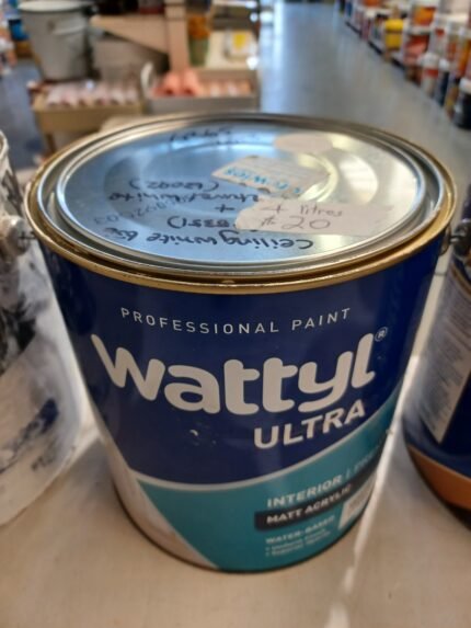 Wattyl Ultra - Interior White - Matt Acrylic - 4 litres for $20
