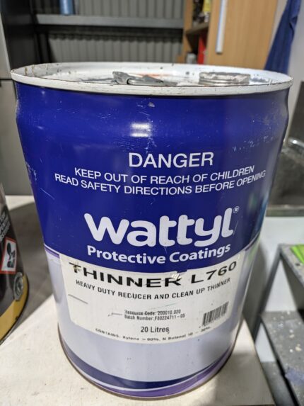 Wattyl - Thinner L760 - Heavy Duty Reducer and Clean up Thinner - 15 litres for $75