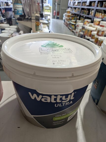 Wattyl Ultra - Ceiling White - Flat Finish - Water Based - 10 litres for $50