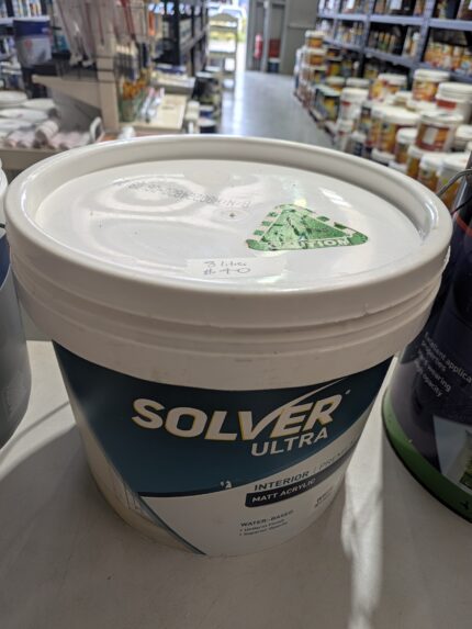 Solver Ultra - Interior - Water Based - White - Matt Acrylic - 8 litres for $40