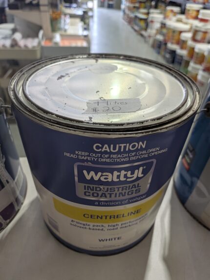 Wattyl - Centreline - Solvent based road marking paint - White - 4 litres for $20