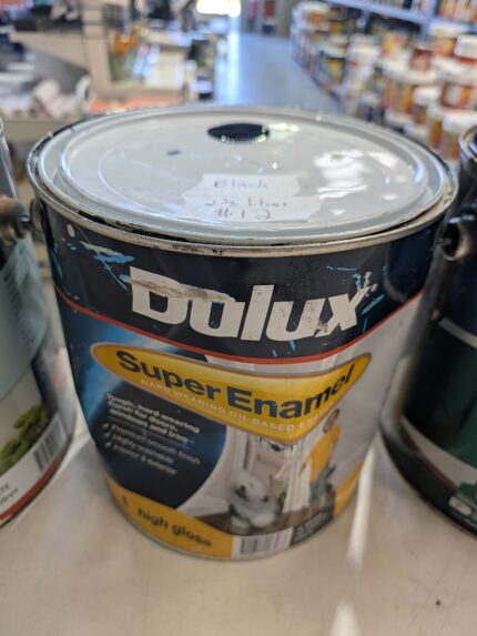 Dulux - Super Enamel - Tough Hard Wearing - Black - High Gloss - 2.5 litres for $12