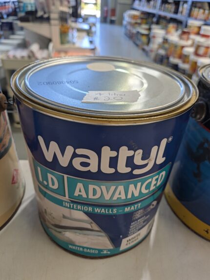 Wattyl - ID Advanced - Water Based - Interior Walls - White - Matt - 4 litres for $20